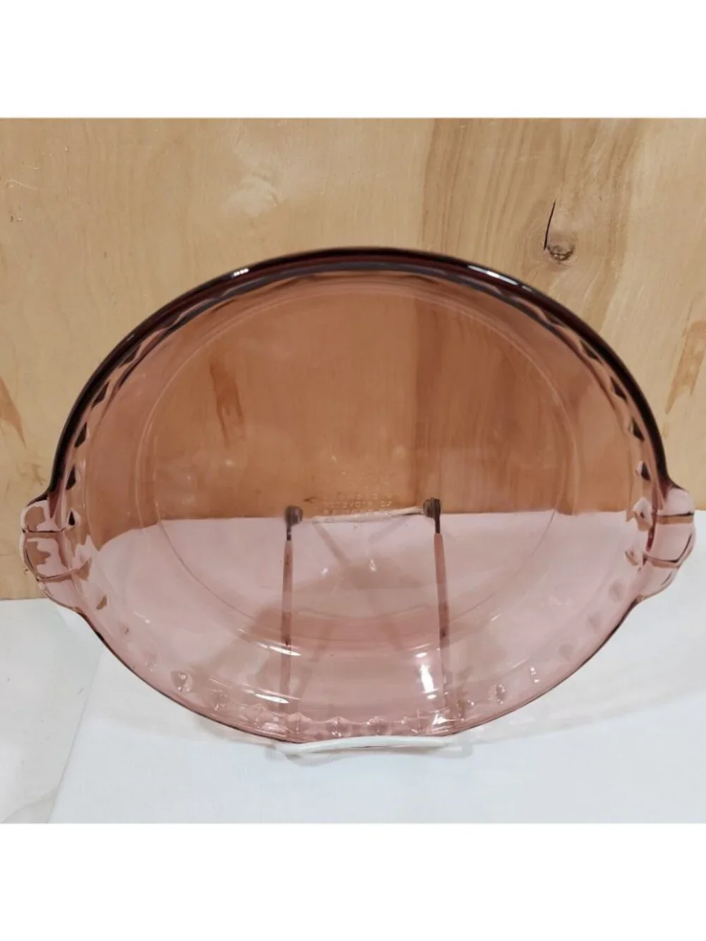 Pyrex Cranberry Fluted Pie Pan #229 crimped glass 10" - Picture 6 of 10